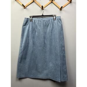 Abe Schrader Skirt Womens size‎ 14 Blue Faux Suede Pockets Union Made